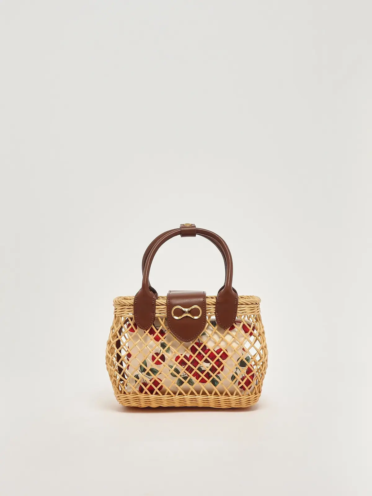 TWINSET, Wicker shoulder bag with pouch 0